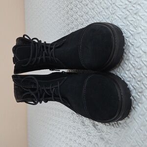 Men's 10 NWT Black Suede ANKLE Boots Zip&Tie  Section X bought At DILLARDS